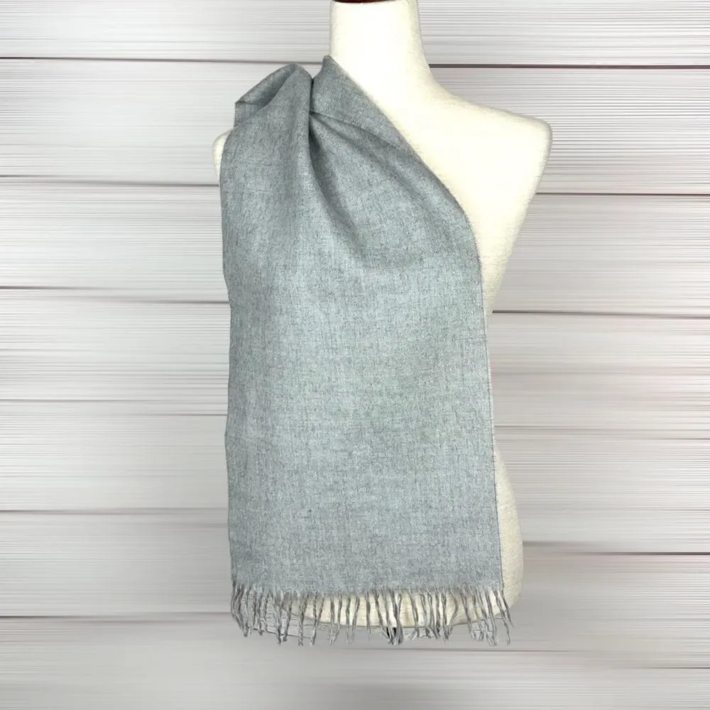 Virgin Wool Scarf Light Gray Men’s Women’s made in Uruguay